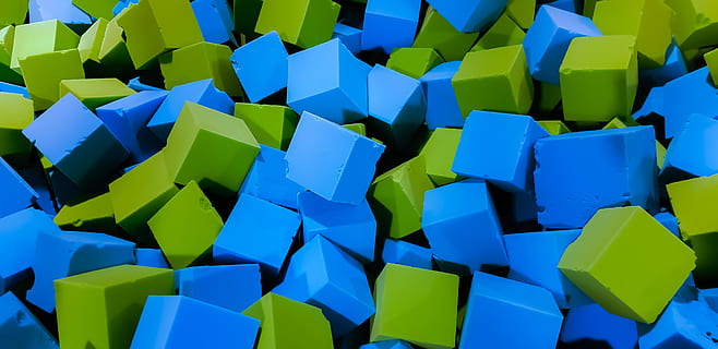 cubes, cube, square, mathematics, design, geometry, 3d, cold, random, points, formula, blue, indoors, no people, multi colored, full frame, art and craft, pattern, studio shot, large group of objects, creativity, close-up, backgrounds, vibrant color, shape, abstract, green color, repetition, paper, 4K, CC0, public domain, royalty free