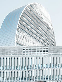 architecture, building, infrastructure, built structure, building exterior, day, sky, no people, city, pattern, low angle view, modern, outdoors, office building exterior, nature, tourism, travel destinations, metal, office, railing, skyscraper, silver colored, 4K, CC0, public domain, royalty free