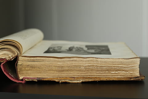 book, old, library, knowledge, wisdom, publication, table, education, indoors, page, still life, focus on foreground, paper, close-up, open, wood - material, no people, expertise, literature, learning, communication, finance, studying, hardcover book, 5K, CC0, public domain, royalty free
