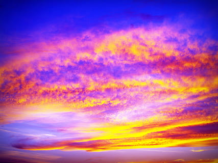 yellow, orange, clouds, beautiful, cloudiness, cloudscape, cloudy, dawn, idyllic, nature, peaceful, sky, tranquil, cloud - sky, orange color, sunset, multi colored, beauty in nature, dramatic sky, backgrounds, abstract, no people, scenics - nature, vibrant color, red, purple, awe, space, illuminated, abstract backgrounds, outdoors, 2K, CC0, public domain, royalty free