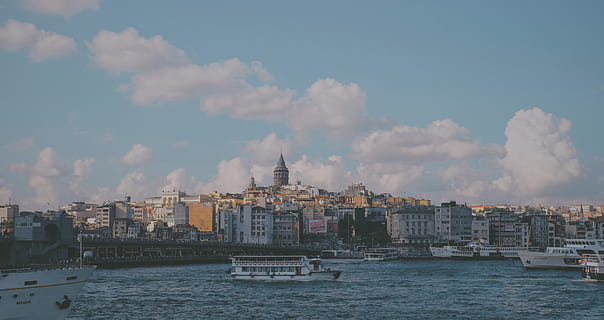 turkey, eminönü, cloudy, cloud, istanbul, sea, city, ferry, ferryboat, oldbuildings, ship, sky, building exterior, built structure, architecture, nautical vessel, water, cloud - sky, transportation, waterfront, building, mode of transportation, cityscape, no people, nature, day, outdoors, residential district, passenger craft, skyscraper, cruise ship, 4K, CC0, public domain, royalty free