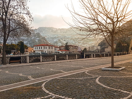 iarnă, Munte, pod, copaci, râu, Riverside, exteriorul clădirii, arhitectură, construită, copac, clădire, arbore gol, cer, oraș, plantă, nici o persoana, zonă rezidențială, natură, casă, zi, stradă, transport, în aer liber, drum, transportul feroviar, 4K, CC0, domeniu public, fără drepturi de autor