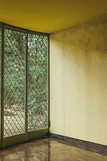 stanza dipinta di bianco, architettura, soffitto, luce del giorno, design, vuoto, pavimento, in casa, dentro, interno, moderno, architettura moderna, porta scorrevole, luce del sole, parete, caratteristica della parete, nessuno, finestra, pavimentazione, giorno, struttura costruita, sicurezza, interno di casa, vetro - materiale, protezione, costruzione, assenza, albero, stanza domestica, 5K, CC0, dominio pubblico, privo di copyright