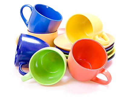 kopper, køkken, tæt på, isolerede, bunke, cafe, ingen, mange, plade, grøn, hvid, bar, række, kaffe, rød, drik, drikke, gul, linje, lyse, stak, orange, service, ren, te, krus, underkop, lyserød, fade, keramisk, gruppe, farve, objekter, farverig, blå, tom, sæt, stil, cofe, mad, glas, multi farvet, gruppe af objekter, skåret ud, hvid baggrund, grøn farve, valg, variation, kop, studio skud, medium gruppe af objekter, ingen mennesker, beholder, levende farve, plast, maling, tredimensionale, porcelæn, lilla, 1080P, CC0, offentligt domæne, royaltyfrie