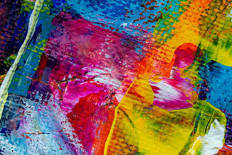tèxtil multicolor, multicolor, art i artesania, creativitat, resum, fons, pintura, marc complet, primer pla, color vibrant, cap gent, patró, artesania, textura, pintures, a l'interior, blau, porpra, pintat, vitalitat, tir de l'estudi, pintura a l'oli, fons abstractes, efecte texturat, traç de pinzell, 4K, CC0, domini públic, lliure de regalies