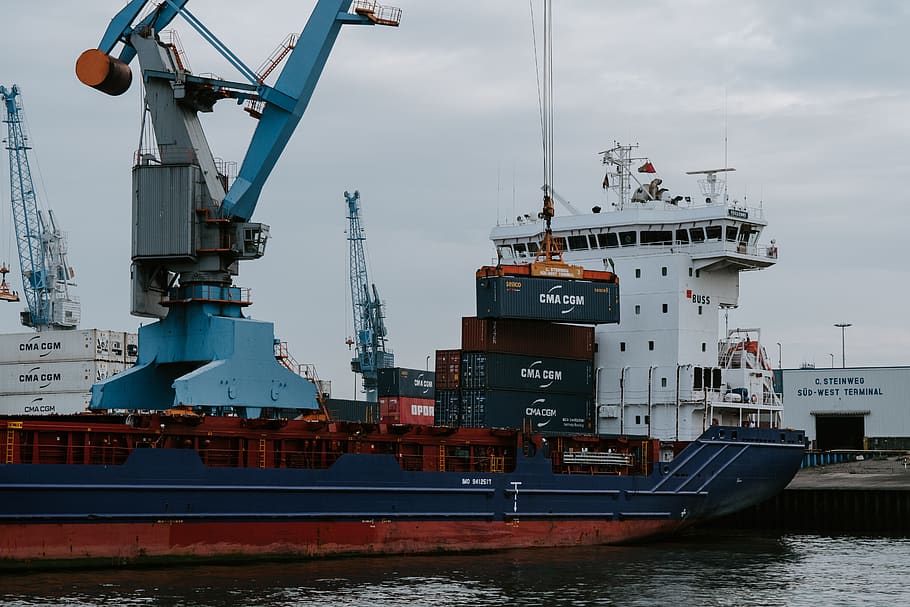 blau, vermell, vaixell de càrrega, grua, càrrega, contenidors, grues, moll, elbe, exportar, Hamburg, port, pesat, importació, industrial, indústria, logística, marítim, mercaderia, núvol, vaixell, transport, sistema de transport, aigua, motos aquàtiques, vaixell nàutic, cel, Enviament, transport de mercaderies, manera de transport, moll comercial, negocis, núvol - cel, contenidor de càrrega, amarrat, vaixell portacontenidors, naturalesa, contenidor, cap gent, a l'aire lliure, veler, creuer, 5K