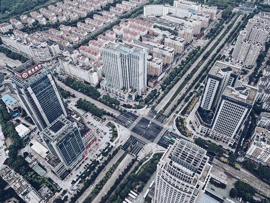 gris, negre, gratacels, paisatge, naturalesa, a l'aire lliure, vista aèria, ciutat, edifici, Ningbo Shi, Xina, taiheqiao rd, urbà, centre de la ciutat, manera, carretera, intersecció, edifici d'oficines, metròpolis, barri, exterior de l'edifici, estructura construïda, arquitectura, vista d’angle alt, paisatge urbà, barri residencial, carrer, cap gent, fons, marc complet, dia, modern, transport, exterior d’edifici d’oficines, 4K