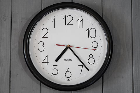 watch, reverse, time, timetable, now, clock, number, circle, geometric shape, shape, no people, accuracy, instrument of time, wall - building feature, indoors, clock hand, close-up, clock face, communication, wall clock, instrument of measurement, minute hand, hour hand, day, 5K, CC0, public domain, royalty free