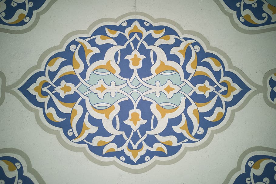ornament, motiv, textura, vzor, přízemní, detail, barva, abstraktní, povrch, kámen, struktura, zeď, přední linie, hrubý, architektura, nikdo, stavba, design, uvnitř, umění a řemesla, budova, strop, nástěnný prvek, tvořivost, nízký úhel pohledu, tvar, svítí, modrý, osvětlovací zařízení, cestovat, květinový vzor, zastoupení, nástěnná malba, elektrická lampa, 5K