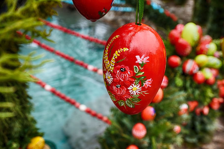 arredamento frutti rossi, aprile, celebrazione, Pasqua, uovo di Pasqua, uovo, europeo, vacanza, ornamento, stagione, di stagione, albero, rosso, decorazione, decorazione natalizia, concentrarsi sulle conoscenze acquisite, sospeso, evento, ornamento di Natale, Natale, avvicinamento, nessuno, pianta, albero di Natale, religione, Festival, all'aperto, Capodanno cinese, lanterna cinese, 5K