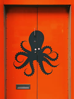 chiusa la porta rossa, rosso, nessuno, porta, chiuso, Entrata, metallo, modello, all'aperto, creatività, design, giorno, architettura, struttura costruita, colore arancione, colore nero, forma, avvicinamento, arte e artigianato, sicurezza, rappresentazione, ferro battuto, 4K, CC0, dominio pubblico, privo di copyright