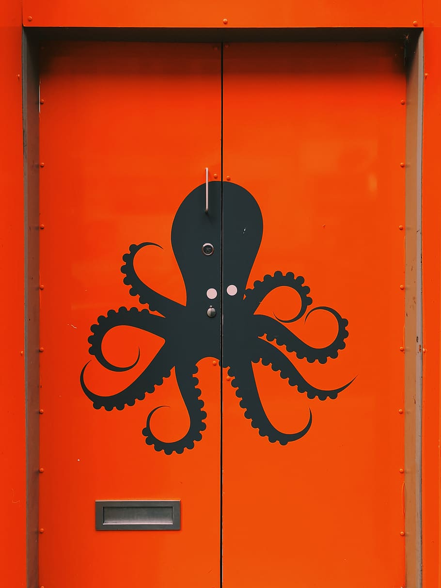 chiusa la porta rossa, rosso, nessuno, porta, chiuso, Entrata, metallo, modello, all'aperto, creatività, design, giorno, architettura, struttura costruita, colore arancione, colore nero, forma, avvicinamento, arte e artigianato, sicurezza, rappresentazione, ferro battuto, 4K