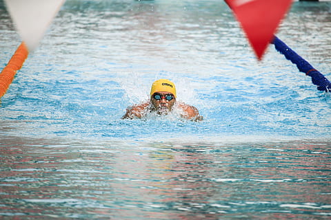 man swimming, action, active, dug-out pool, exercise, fun, goggles, leisure, outdoors, person, pool, recreation, splash, sport, summer, swim, swimmer, swimming, swimming pool, vacation, water, water sports, wet, swimming cap, lifestyles, exercising, eyewear, athlete, swimming goggles, healthy lifestyle, swimwear, headshot, motion, portrait, competition, competitive sport, 5K, CC0, public domain, royalty free