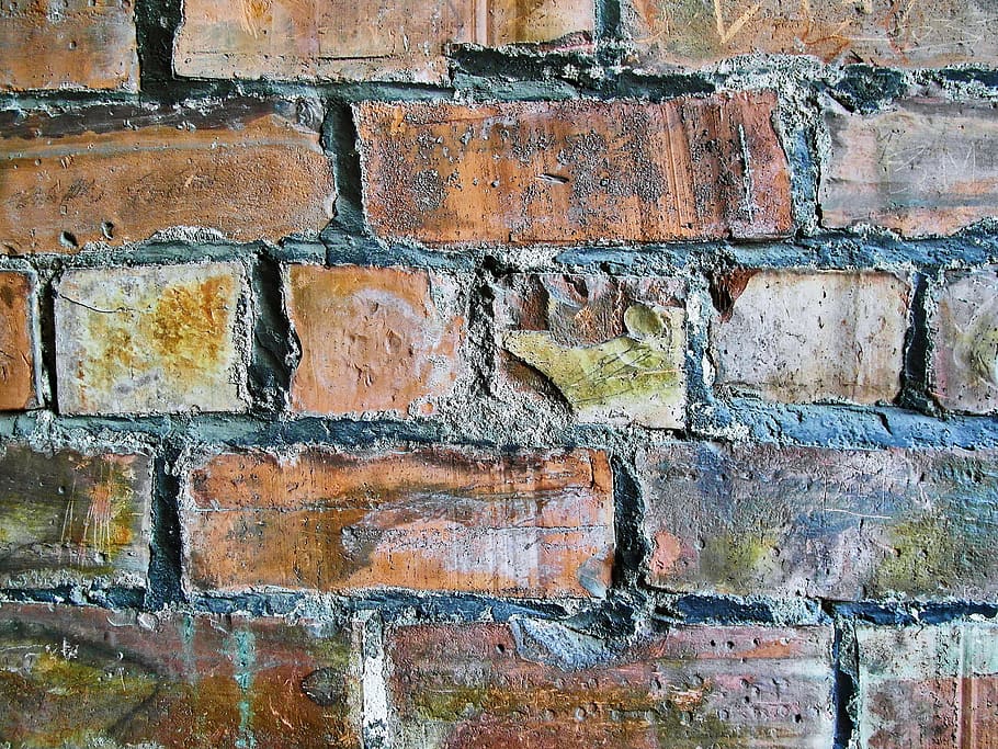 brun mur, mursten, væg, maleri, kunst, Stenmur, mos, plante, sti, gangbro, vin, blomst, blomstre, geranium, fortov, brosten, graffiti, ruiner, vindue, bulldog, murstens væg, fuld ramme, murbygningsfunktion, tekstureret, baggrunde, bygget struktur, mønster, ingen mennesker, arkitektur, gammel, forvitret, tæt på, ru, udendørs, dag, Brun, beskadiget, dårlig stand, tekstureret effekt, 2K