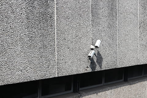 bullet security camera, concrete, wall, built structure, architecture, wall - building feature, security camera, building exterior, day, no people, surveillance, technology, protection, security, outdoors, textured, sunlight, safety, building, nature, surrounding wall, city, stone wall, 4K, CC0, public domain, royalty free