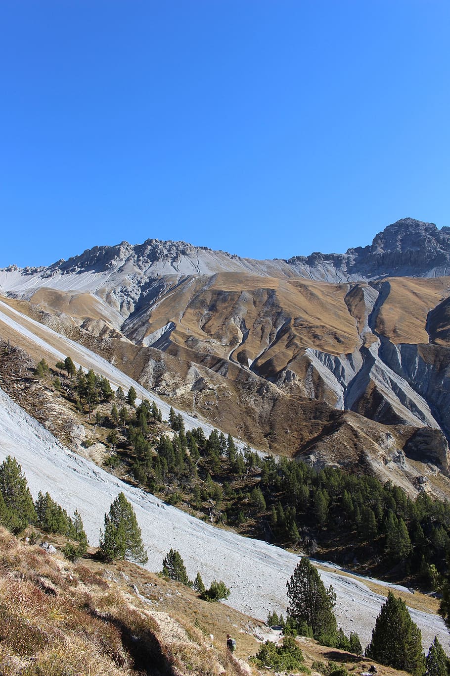 bjerge, Skov, skyer, himmel, blå, vandring, landskab, natur, bjerg, sø, træer, flod, vand, udendørs, overlevelse, alpine, panorama, ødemark, naturskøn, Schweiz, fredelig, landskabet, afspejling, scenics - natur, skønhed i naturen, rolig scene, ro, skyfri himmel, miljø, dag, ingen mennesker, ikke-urbane scene, bjergkæde, kopiere plads, idyllisk, træ, plante, rejsemål, tørt klima, klima, 2K