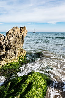 nothing, more, submit, water, sea, rock, sky, beauty in nature, rock - object, solid, horizon over water, scenics - nature, horizon, cloud - sky, tranquil scene, motion, nature, rock formation, tranquility, land, day, no people, outdoors, rocky coastline, 4K, CC0, public domain, royalty free