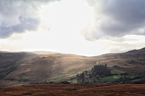 ireland, cloud - sky, mountain, sky, environment, scenics - nature, landscape, beauty in nature, tranquil scene, tranquility, nature, mountain range, day, non-urban scene, no people, land, outdoors, remote, travel destinations, travel, horizon over land, mountain peak, rolling landscape, 5K, CC0, public domain, royalty free