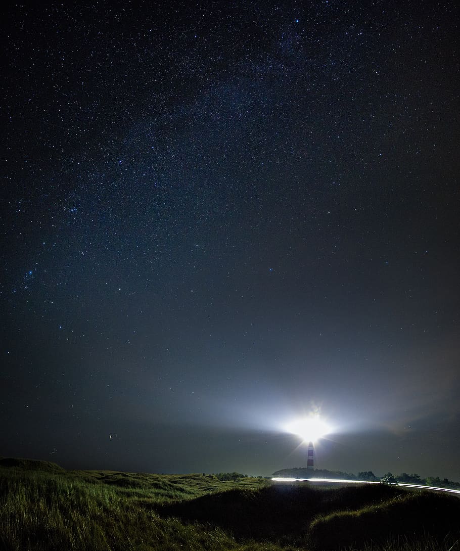 far, nit, Països Baixos, hollum, far de bornrif, galàxia, herba, llum, cel, edifici, camp, tarda, fosc, exposició llarga, astrofotografia, estrella, paisatge, astronomia, nebulosa, a l'aire lliure, estrella - espai, escenics - natura, bellesa a la natura, espai, tranquil·litat, escena tranquil·la, naturalesa, il·luminat, cap gent, camp estel·lar, terra, escena no urbana, medi ambient, Via Làctea, llum de la lluna, 2K