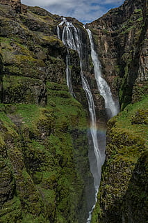 cascadas, blanco, nubes, acantilados, luz, ambiente, hierba, paisaje, larga exposición, musgo, montañas, naturaleza, fotografía de naturaleza, arco iris, rocas, escénico, lapso de tiempo, agua, cascada, paisajes - naturaleza, belleza en la naturaleza, rock, roca - objeto, sólido, agua que fluye, escena no urbana, tierra, formacion de roca, movimiento, planta, movimiento borroso, destinos de viaje, poder en la naturaleza, nadie, al aire libre, fluido, la caída del agua, 2K, CC0, dominio público, libre de derechos