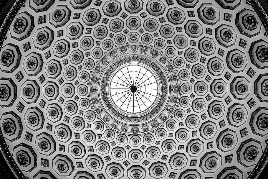 sostre rodó, mirall, edifici, derby, Regne Unit, sala de kedleston, ornament, patró, sostre, fractal, cercle, centre, fons, contrast, simètric, blanc i negre, octàgon, arquitectura, cúpula, adoració, Església, catedral, forma geomètrica, estructura construïda, a l'interior, forma, vista d’angle baix, cap gent, disseny, directament a sota, dia, el passat, destinacions de viatge, marc complet, història, ornamentat, arquitectura i art, 5K