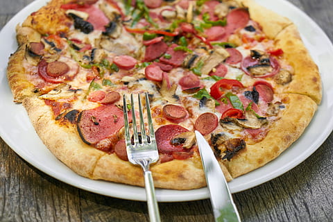 pepperoni pizza, appetizing, cheese, crust, delicious, dough, fastfood, food photography, ingredient, organic, pepperoni, pizza, pizzeria, slice, spices, tasty, tomato, food, food and drink, vegetable, dairy product, italian food, unhealthy eating, ready-to-eat, freshness, indoors, meat, sausage, no people, fast food, close-up, processed meat, fruit, herb, garnish, 5K, CC0, public domain, royalty free
