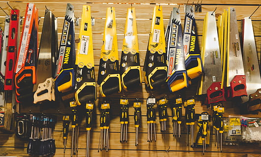 tools, work tools, workshop, team, carpenter, metal, maintenance, repair, bonesaw, screwdriver, pliers, level, tape level, hardware, equipment hardware stores, hardware store, no people, yellow, mode of transportation, indoors, transportation, large group of objects, public transportation, in a row, technology, travel, choice, arrangement, full frame, connection, vehicle interior, backgrounds, communication, tool, variation, abundance, 5K, CC0, public domain, royalty free