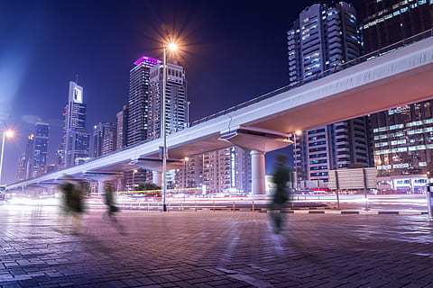 amazing, night atmosphere, dubai., people, street, motion, city, architecture, blurred motion, building exterior, built structure, building, illuminated, night, office building exterior, skyscraper, cityscape, city life, long exposure, speed, downtown district, urban skyline, modern, city street, outdoors, financial district, 4K, CC0, public domain, royalty free