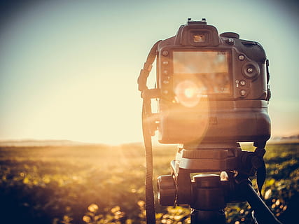 càmera, camp, posta de sol, sol, foto, paisatge, bokeh, 18-55, nikon, instantània, fàbrica d'instantànies, naturalesa, terra, cel, llum solar, estil retro, tecnologia, maquinària, cap gent, flare de la lent, medi ambient, centrar-se en primer pla, planta, temes de fotografia, dia, herba, a l'aire lliure, càmera digital, 4K, CC0, domini públic, lliure de regalies