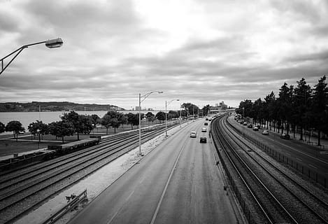 Portogallo, Belem, cielo, mezzi di trasporto, nuvola - cielo, strada, natura, lampione, nessuno, albero, modo di trasporto, città, pianta, autostrada, la strada davanti, giorno, punto di fuga, direzione, all'aperto, architettura, vista dall'alto, prospettiva decrescente, traccia, 4K, CC0, dominio pubblico, privo di copyright
