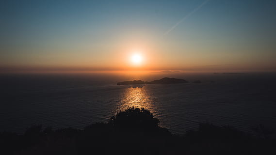 Grècia, afionas, càlid, sol, vista, illa, corfú, kerkyra, kerkira, αλαρό, Λιοβασίλεμα, calma, λιος, νησι, κέρκυρα, horitzó, cel, escenics - natura, tranquil·litat, bellesa a la natura, escena tranquil·la, posta de sol, aigua, mar, silueta, cap gent, idíl·lic, horitzó sobre l’aigua, naturalesa, escena no urbana, a l'aire lliure, terra, còpia espai, 5K, CC0, domini públic, lliure de regalies