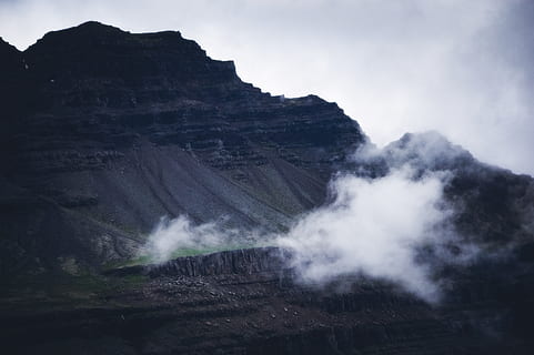 grauer Berg, Berg, Natur, draußen, Island, Landschaft, Wolke, Himmel, Plateau, Urlaub, Cliff, Wasser, Vulkan, Gebirge, Reise, Abenteuer, glücklich, Wolken, Tapete, erkunden, HD Wallpaper, Schönheit in der Natur, Szenen - Natur, Rock, Geologie, Felsformation, Land, Wasserfall, Nicht-städtische Szene, Umgebung, keine Leute, Bewegung, physische Geographie, Tag, Langzeitbelichtung, ruhige Szene, Ruhe, Kraft in der Natur, Formation, fließendes Wasser, fließend, 5K, CC0, gemeinfrei, lizenzfrei