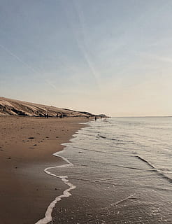 oceano calmo, spiaggia, acque calme, paesaggio, natura, oceano, sabbia, spiaggia sabbiosa, mare, riva del mare, acqua, cielo, terra, scenics - natura, bellezza nella natura, la tranquillità, scena tranquilla, orizzonte, orizzonte sull'acqua, nessuno, scena non urbana, idilliaco, giorno, a distanza, all'aperto, 4K, CC0, dominio pubblico, privo di copyright