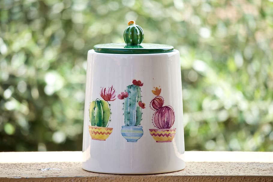 borcan, recipient, condimente, ceramică, bucătărie, gastronomie, să se concentreze asupra primelor elemente, masa, a închide, natură moartă, nici o persoana, zi, Culoarea verde, plantă, natură, alimente, în aer liber, mancare si bautura, creativitate, prospeţime, model, artă și sculptură, transparent, model floral, 4K