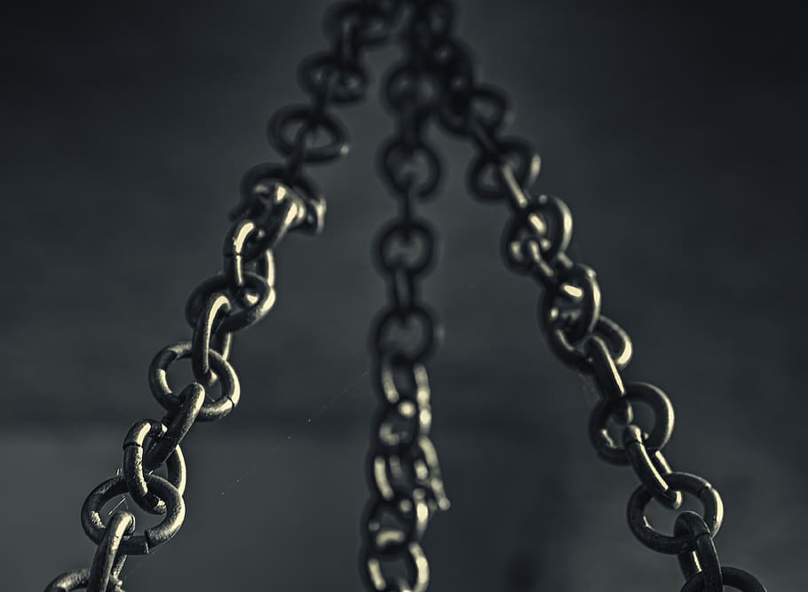 cadena, estructura, metall, símbol, suspensió, arreglant, fort, negre blanc, textura, ferro, acer, construcció, cadenes, disseny, indústria, tecnologia, anells, connexió, vertical, superior, cap gent, força, primer pla, a l'interior, patró, tir de l'estudi, detall, color negre, brillant, enfocament selectiu, naturalesa, centrar-se en primer pla, fons, resum, penjant, 4K