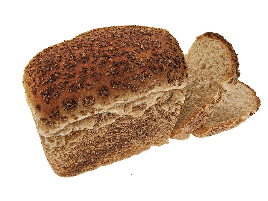 pa, rodanxes, blanc, aïllat, objecte, fleca, al forn, menjar, farina, cereal, fons blanc, tir de l'estudi, tallar, menjar i beguda, a l'interior, llesca de pa, frescor, primer pla, marró, benestar, sol objecte, alimentació saludable, cap gent, natura morta, pa marró, blat, integral, fer dieta, esmorzar, hidrats de carboni - tipus d'aliments, sègol - gra, 1080P
