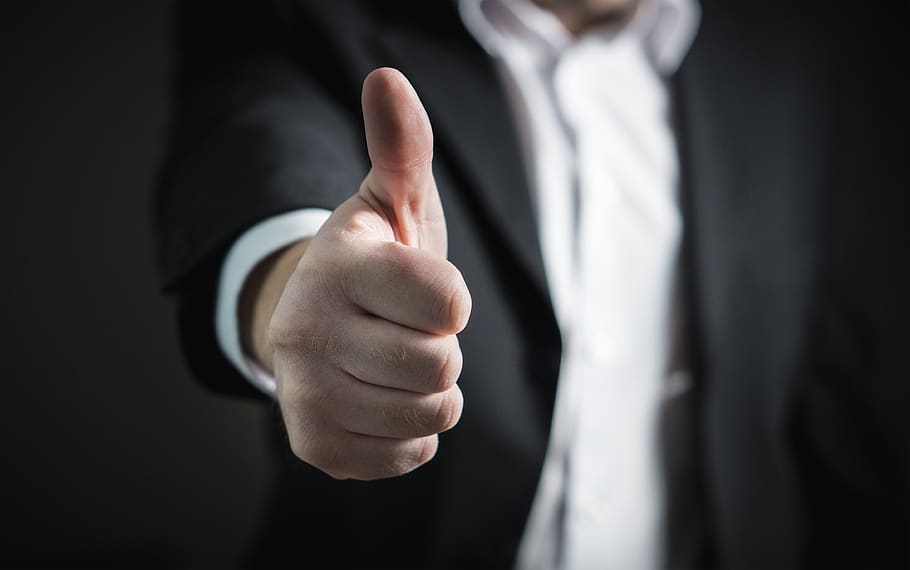 close-up, human, hand, actor, adult, businessman, conceptual, corporate, dark, excellent, fashion, greeting, indoors, man, marketing, people, perfect, person, portrait, success, suit, support, teamwork, thumbs up, human body part, human hand, one person, midsection, gesturing, business person, men, agreement, males, communication, thumb, business, body part, standing, finger, handshake, black background, 4K