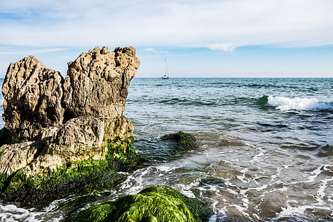 nothing, more, submit, sea, water, beauty in nature, scenics - nature, rock, sky, rock - object, solid, horizon over water, horizon, land, motion, rock formation, tranquil scene, tranquility, beach, nature, non-urban scene, idyllic, no people, eroded, rocky coastline, 4K, CC0, public domain, royalty free