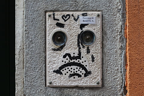 white camera, graffiti, love, timbre, doorbell, close-up, no people, metal, control, wall - building feature, security, communication, day, technology, protection, safety, electricity, hole, number, sign, shape, push button, connection, built structure, text, power supply, 5K, CC0, public domain, royalty free