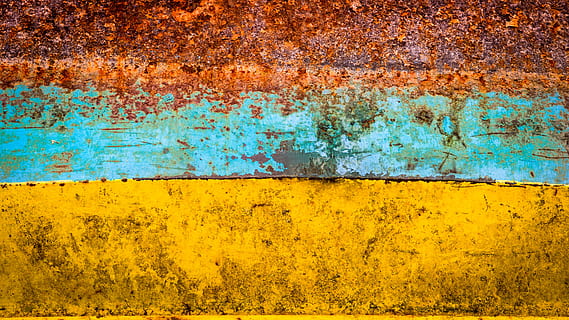 fondo de escritorio, antiguo, estructura, retro, resumen, color, oxidado, moho, modelo, áspero, antecedentes, pared - característica de la construcción, texturizado, fotograma completo, erosionado, nadie, metal, azul, amarillo, arquitectura, día, atropellar, pintar, dañado, mala condición, obsoleto, deterioro, al aire libre, sucio, efecto texturizado, color turquesa, 4K, CC0, dominio público, libre de derechos