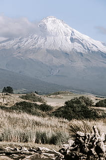 montagna bianca, natura, montagna, Nuova Zelanda, la neve, erba, paesaggio, all'aperto, catena montuosa, picco, nube, campo, roccia, silenzio, viaggio, sfondo, vulcano, snow-capped, distanza, solo, albero, bellezza nella natura, scenics - natura, pianta, cielo, scena tranquilla, ambiente, la tranquillità, giorno, temperatura fredda, nuvola - cielo, terra, inverno, montagna innevata, nessuno, scena non urbana, picco di montagna, 4K, CC0, dominio pubblico, privo di copyright