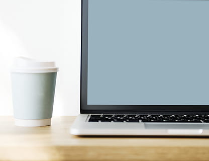 computer, device, digital, digital device, drink, hot drink, laptop, mock up, mockup, notebook, technology, warmth, wireless, wooden table, coffee, cup, table, connection, indoors, wireless technology, copy space, computer monitor, no people, communication, computer equipment, desk, mug, close-up, food and drink, furniture, keyboard, blank, silver colored, 1080P, CC0, public domain, royalty free