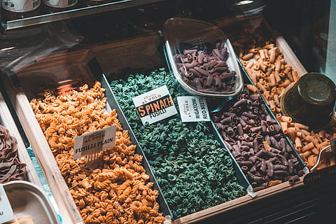 spinach fusilli, food, shop, plant, dessert, ice cream, cream, creme, us, union market, washington, dc, grocery store, produce, market, pasta, raw, green, colors, italy, fruit, bazaar, food and drink, retail, choice, variation, freshness, for sale, high angle view, container, abundance, price tag, text, business, indoors, still life, market stall, large group of objects, small business, retail display, no people, temptation, 2K, CC0, public domain, royalty free