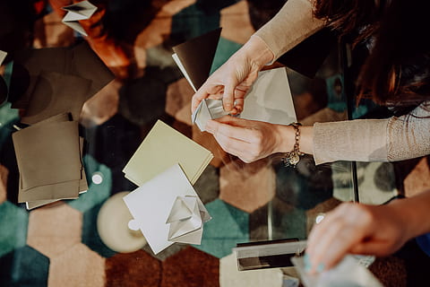 women, folding, sheet, paper, making, origami, creative, workshop, handmade, artwork, craft, japan, human hand, human body part, hand, adult, business, holding, indoors, people, group of people, incidental people, focus on foreground, selective focus, creativity, body part, finance, paper currency, finger, paperwork, 5K, CC0, public domain, royalty free
