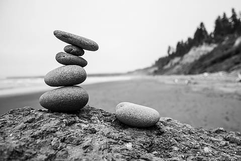 five, stack, stone fragments, pebble, rock, beach, sea, ocean, tree, forest, woodland, nature, outdoors, black and white, leaning rock, rock pile, pacific beach, pacific coast, washington beach, ruby, ruby beach, national park, balance, zen-like, stone - Object, rock - Object, stability, tranquil Scene, harmony, relaxation, heap, arrangement, stack Rock, no People, sky, buddhism, concepts, ideas, simplicity, spirituality, water, coastline, sand, meditating, stone Material, backgrounds, copy Space, group of Objects, cairn, symbols Of Peace, symbol, summer, tower, 4K, CC0, public domain, royalty free