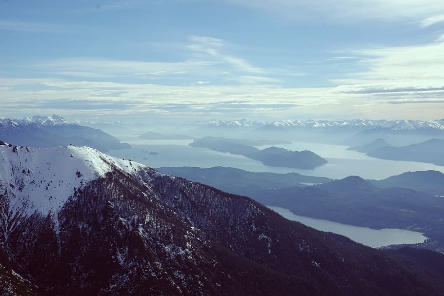 la neve, superiore, montagna, prese, giorno, cresta, nube, lago, acqua, blu, strato, vista, cielo, bianca, paesaggio, roccia, natura, argentina, Alba, patagonium, picco di montagna, Paesaggi, all'aperto, catena montuosa, valle, viaggio, nuvola - cielo, collina, bellezza nella natura, Alpi europee, foresta, nebbia, estate, in alto, inverno, tramonto, roccia - oggetto, panoramico, albero, mattina, turismo, ghiaccio, luce del sole, Cloudscape, 4K