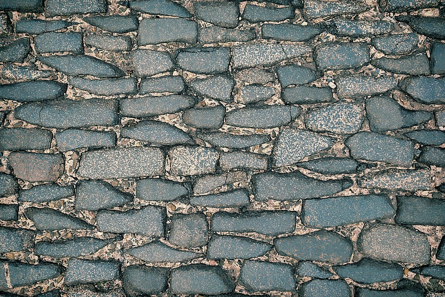 grauer Steinboden, Vollbild, Hintergründe, texturiert, Muster, Tag, keine Leute, stein material, High Angle View, Rau, Fußweg, Wiederholung, draußen, solide, Straße, direkt darüber, Kopfsteinpflaster, Stein, Natur, gebaute Struktur, Stadt, Pflasterstein, Backstein, Dachziegel, 4K