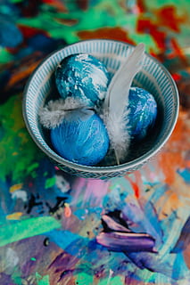 blue easter eggs, blue, eggs, colorful, easter, painted, still life, multi colored, close-up, no people, container, high angle view, indoors, focus on foreground, table, art and craft, celebration, sweet food, craft, food, food and drink, creativity, holiday, egg, 5K, CC0, public domain, royalty free