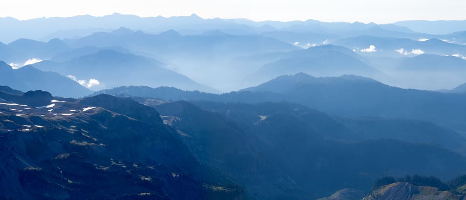 zakres kaskadowy, góry, Góra, pasmo górskie, scenics - natura, środowisko, mgła, piękno natury, krajobraz, Natura, niebo, szczyt górski, żadnych ludzi, spokojna scena, chmura - niebo, spokój, wylądować, podróżować, Zwiększyć, zimowy, śnieg, na dworze, grzbiet górski, 8K