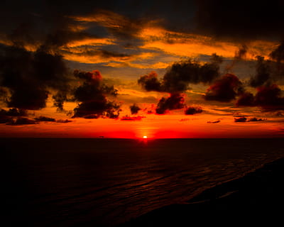 Blick auf den Sonnenuntergang, Meer, hinterleuchtet, Strand, Wolken, wolkig, Dämmerung, Abend, goldener Sonnenuntergang, Landschaft, Licht, Natur, Ozean, Outdoor-Herausforderung, draußen, szenisch, seelandschaft, Silhouette, Himmel, Sonne, Sonnenuntergang, Wasser, Wellen, wolke - himmel, Schönheit in der Natur, Szenen - Natur, Ruhe, Horizont, ruhige Szene, orange Farbe, Horizont über Wasser, Dramatischer Himmel, keine Leute, idyllisch, Land, romantischer Himmel, 4K, CC0, gemeinfrei, lizenzfrei